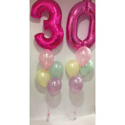 Party Balloon 30th Pink Balloon Bouquet