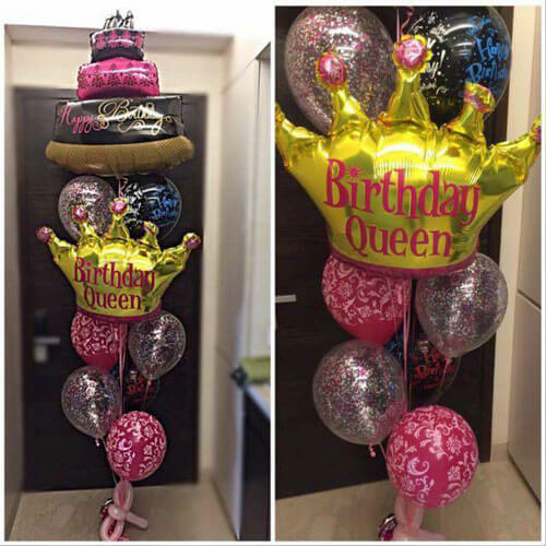 Party Balloons Birthday Cake Helium  Balloon Bouquet