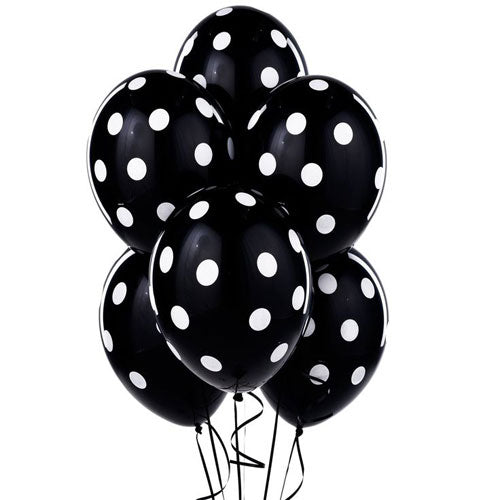 Party Balloons Black Polka Dot Balloon Bunch