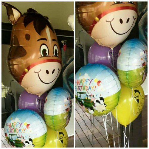Party Balloons Farm Theme Birthday Helium Balloons Bouquet