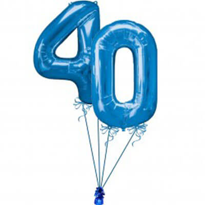 Party Balloon Blue No. 40th Balloon Bunch