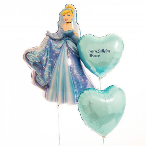 Balloons Party Celebrate Cinderella Balloon With Heart Balloons Bunch