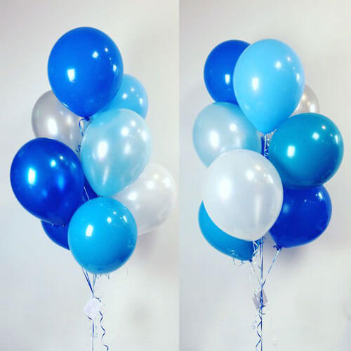 Party Balloons Blue Colors Latex Balloon Bunch