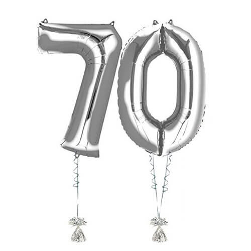 Party Balloon Silver 70th Balloon Bunch