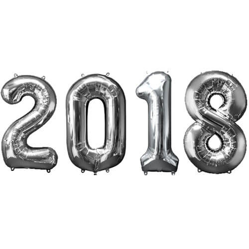 Party Balloons 2018 Silver Balloon Bunch
