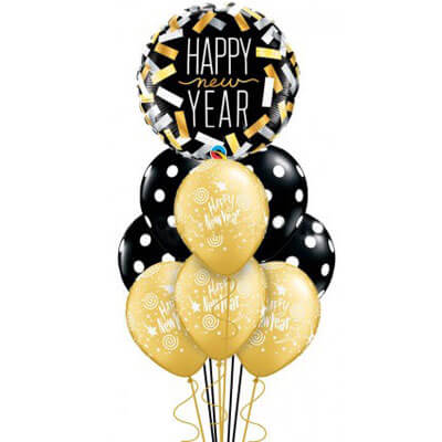Party Balloons New Year Stripe Confetti Balloon Bunch