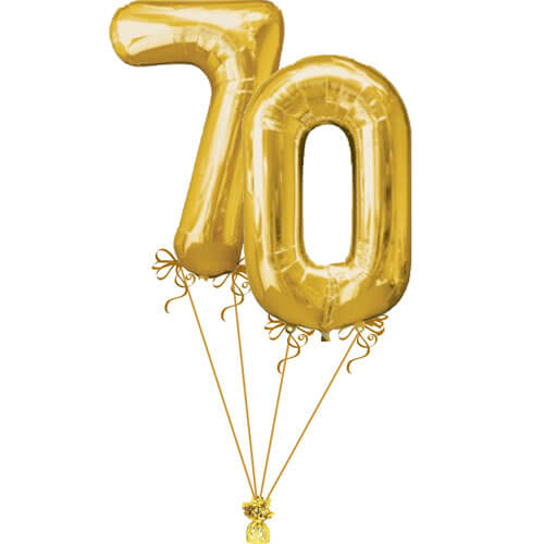 Party Balloon 70th Golden Balloon Bunch
