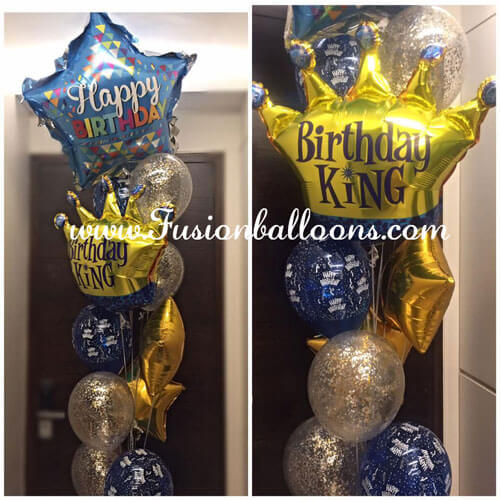 Party Balloon Birthday King With Glitters Helium  Balloon Bouquet