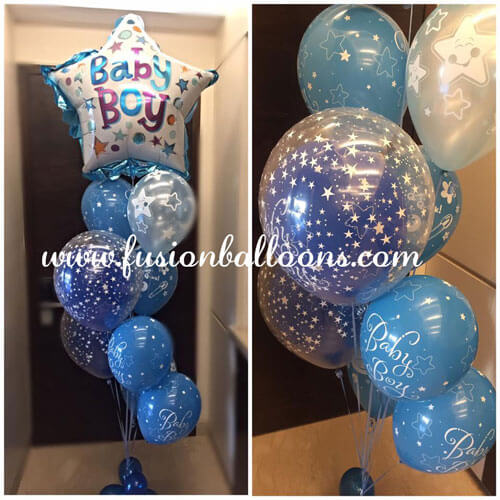 Party Balloon Baby Boy Star Shape Balloon Bunch