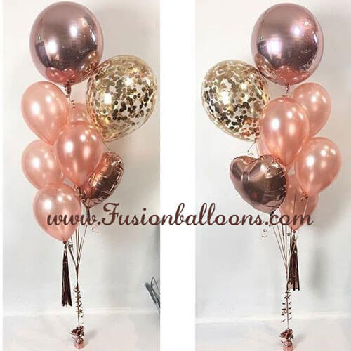 Party Balloons Rose Gold Balloon Bunch