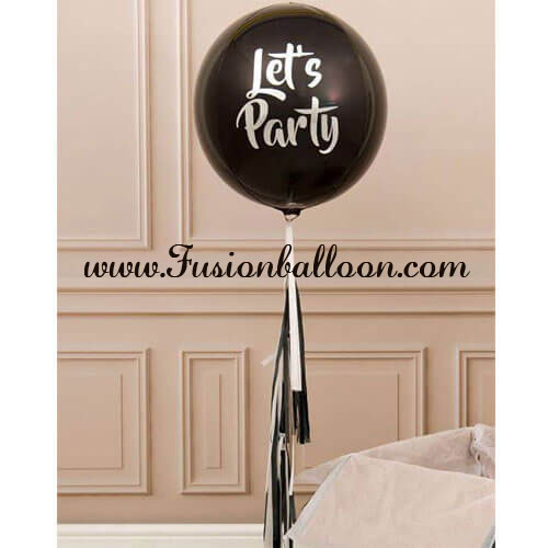 Party Balloons Let' s Party Black Orbz Balloon