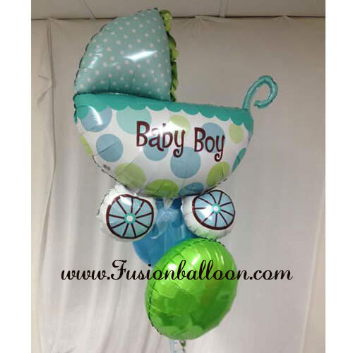 Party Balloon Baby Boy Buggy Balloon Bunch