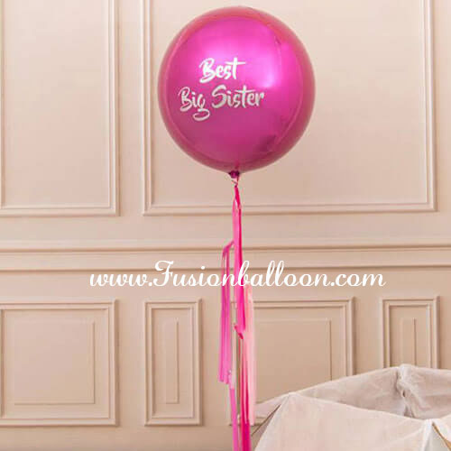 Party Balloons Best Sister Pink Orbz Balloon Bunch