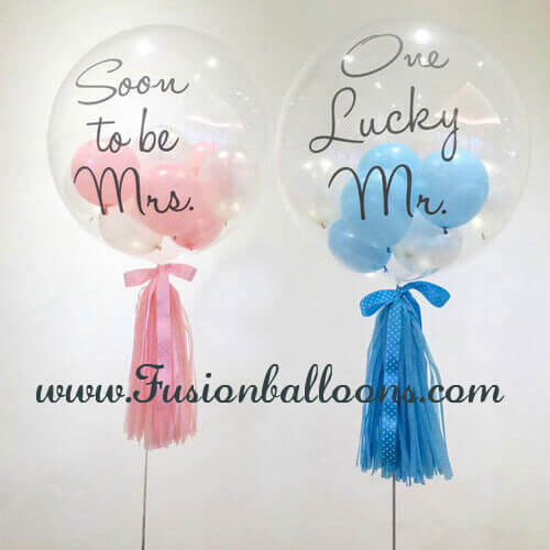 Party Balloon Soon To Be Mrs. &amp; One Lucky Man Bubble Balloon Bunch