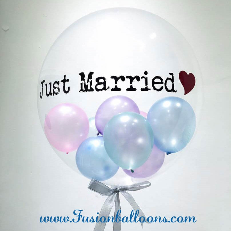 Party Balloon Just Married Bubble Balloon