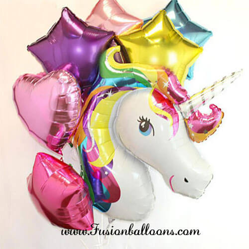 Party Balloons Unicorn Face Balloon Bunch