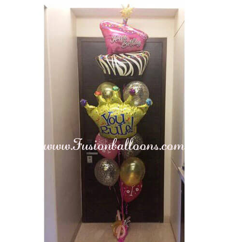 Party Balloon You Rule With Funky Cupcake Balloon Bunch