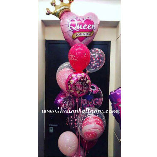 Birthday Queen Helium Balloons Bunch