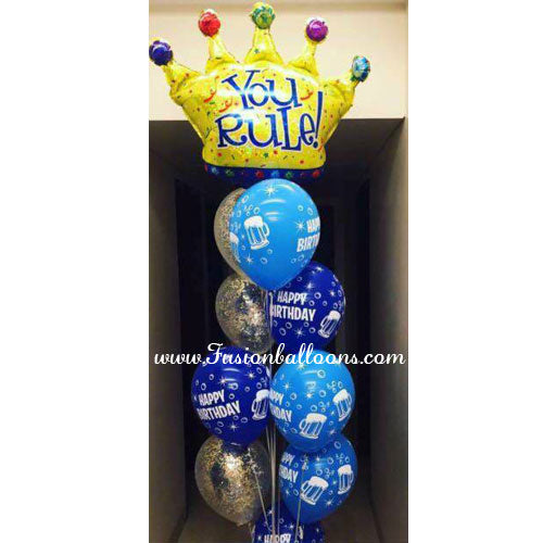 Party Balloons You Rule With Glitter Balloon Bunch