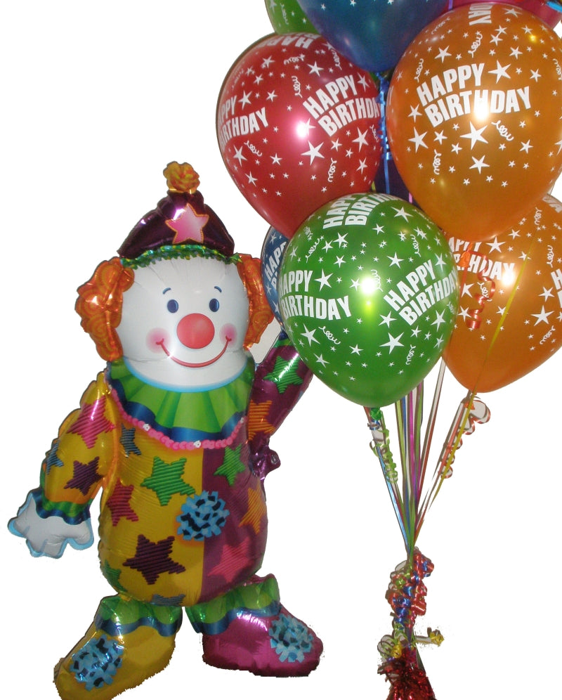 Party Balloons Juggle Airwalker With Latex Balloon Bunch