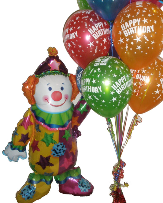 Party Balloons Juggle Airwalker With Latex Balloon Bunch