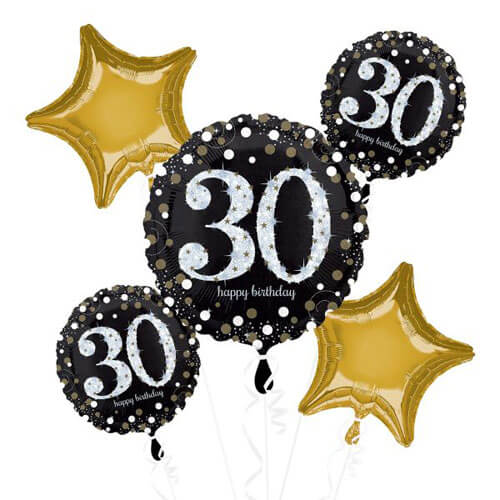 Party Balloon 30th Prismatic Celebration Balloons Bunch