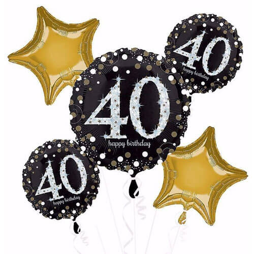 Party Balloon 40th Birthday Balloon Bunch