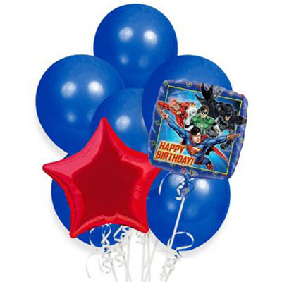 Justice League Birthday Balloon Bunch