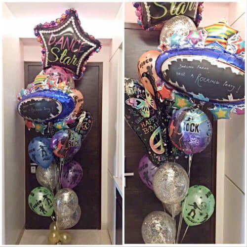 Party Balloon Disco &amp; Dancing Star With Rock Balloons Bunch