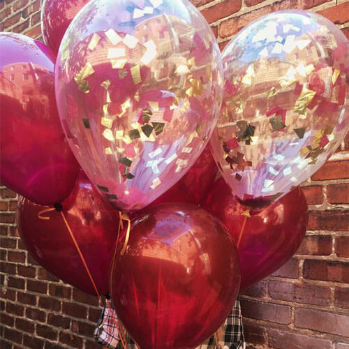 Party Balloons Magenta With Confetti Balloon