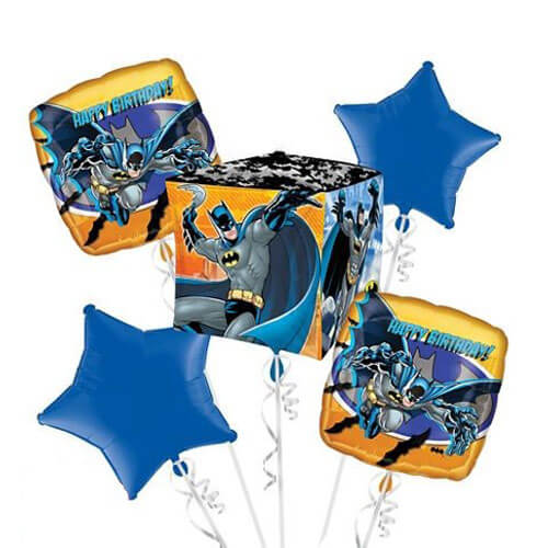 Balloons Party Celebrate Happy Birthday Batman Cube Balloon Bunch