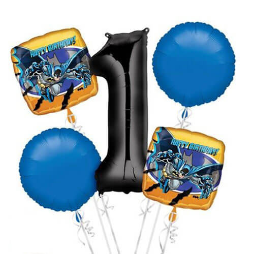 Balloons Party Celebrate 1st Birthday Batman Balloon Bunch