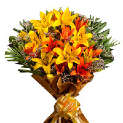 20 Orange and Yellow Lilies Bouquet