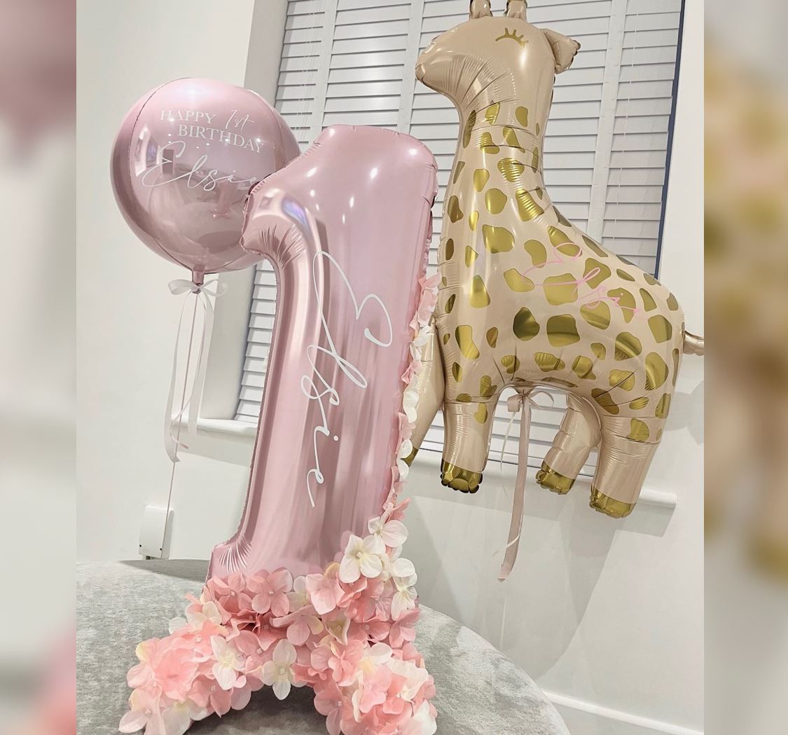 Giraffe Theme 1st Birthday Girk ORBz Balloon Bouquet