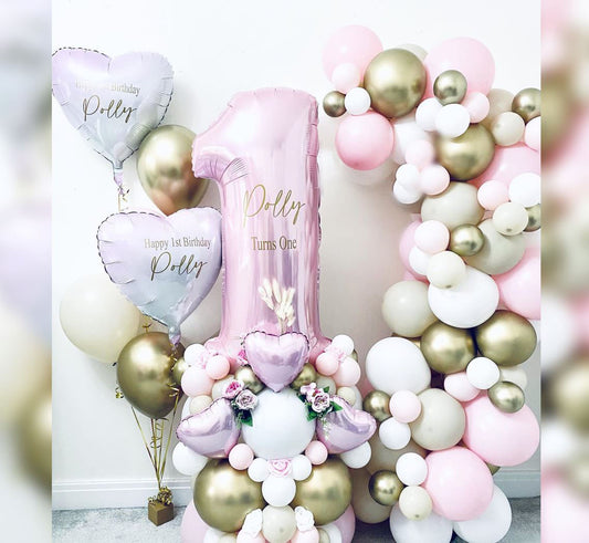 1st Birthday Girl Theme Balloon Decoration