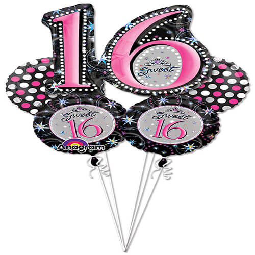 Party Balloon Sweet 16th Birthday Balloons Bouquet