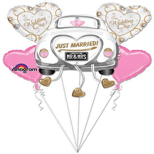 Party Balloon Just Married Car Balloons Bouquet