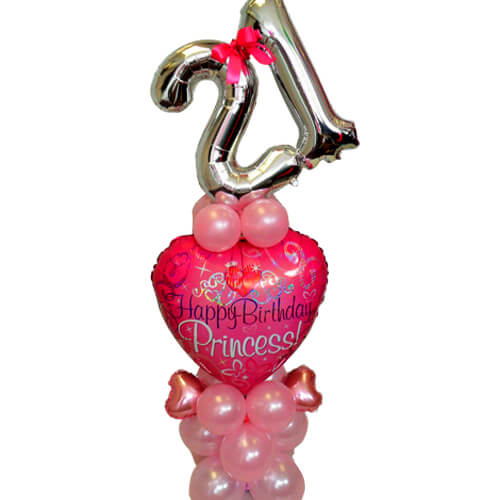 Party Balloon Fb 21st Happy Birthday Princess Bouquet