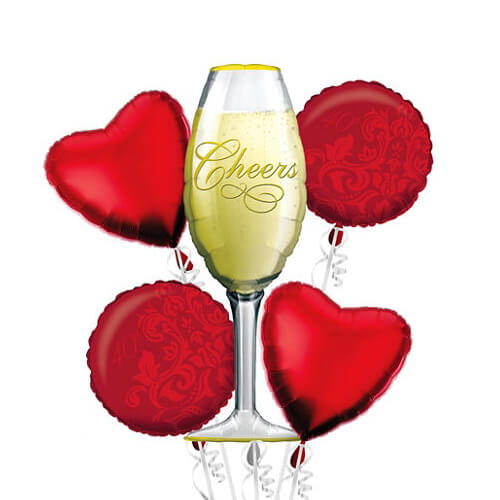 Party Balloon Cheers Heart Shape Balloons Bouquet 