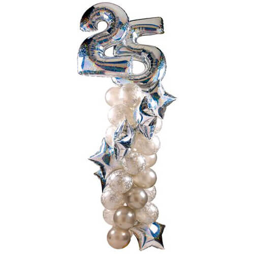 Party Balloon 25th Happy birthday Helium Balloons Cluster Bouquet