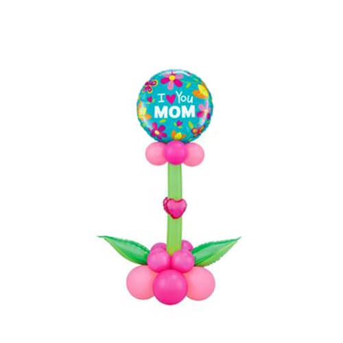 Party Balloon I Love You Mom Flower Printed Balloons Bouquet
