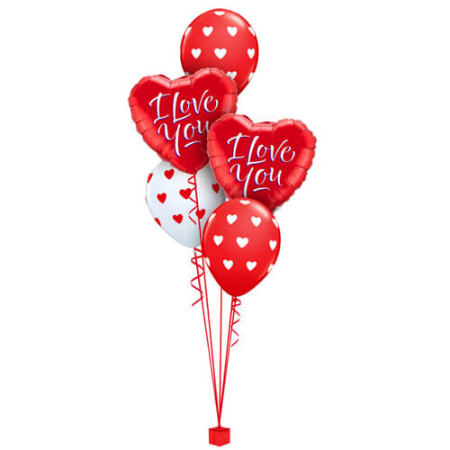 Party Balloon I Love You Heart Printed Balloons Bouquet 