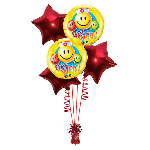 Party Balloon Get Well Soon Star Balloons Bouquet