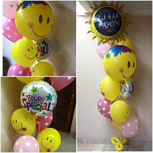 Party Balloon Get Well Soon Smile  Balloons Bouquet