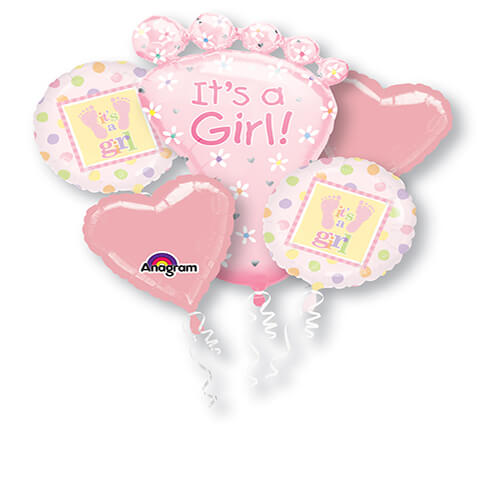 Party Balloon Big Feet It's A Girl Balloons Bouquet 