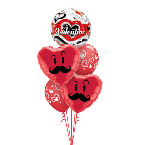 Party Balloons Valentine Face Mustache Balloons Bouquet 