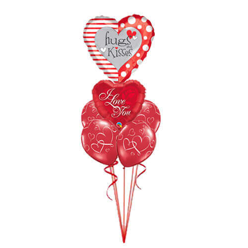 Party Balloon Hugs &amp; Kisses Love You Balloons Bouquet 