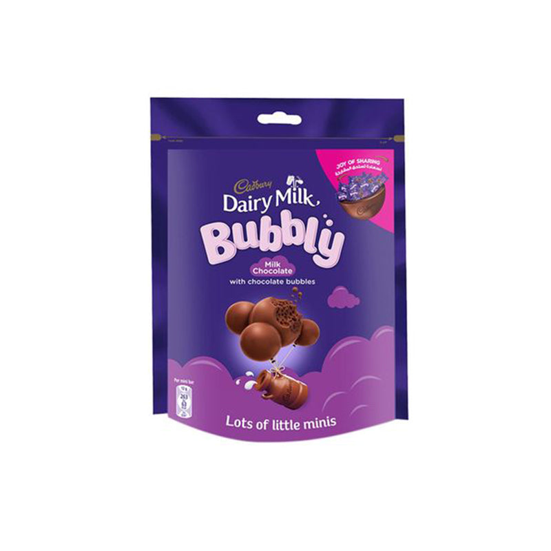 CADBURY DAIRY MILK BUBBLY MILK CHOCOLATE PACKET 204GMS