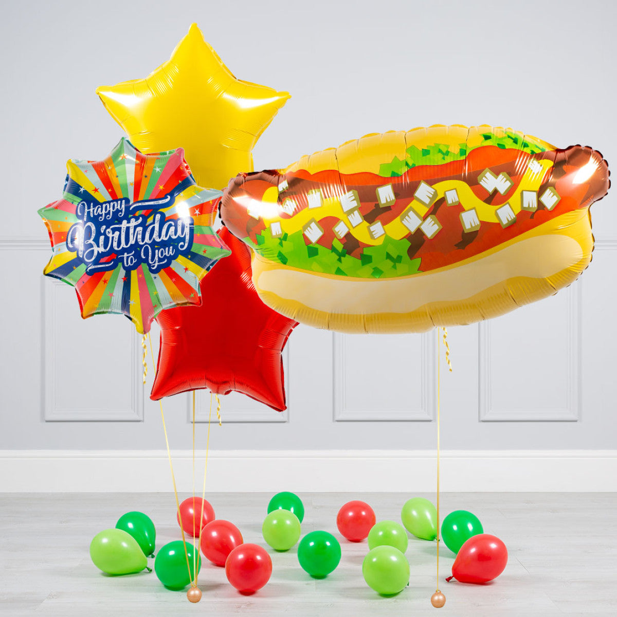 Food Theme HBD Burger Balloon Bouquet