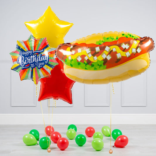 Food Theme HBD Burger Balloon Bouquet